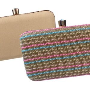 Blush Multi Colour Pearl Handcrafted Clutch Handbag