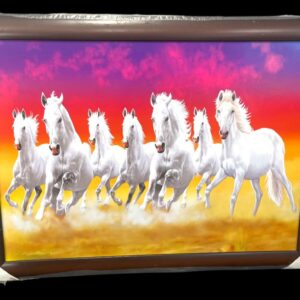 Framed Vaastu Seven Running Horse Canvas Wall Art