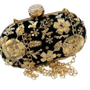 Deep Green Velvet Handcrafted Oval Clutch Bag