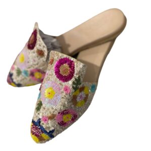 Pearl Designer Embroidered Women's Mule Punjabi Jutti