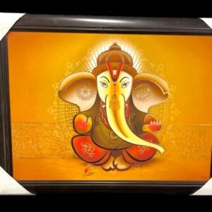 Lord Ganpati Ji Wooden Photo Frame Canvas