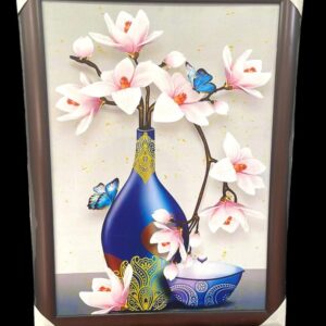 Baby Pink Flower With Blue vase Painting