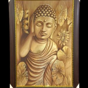 Golden Budha Canvas Painting With Wooden Frame