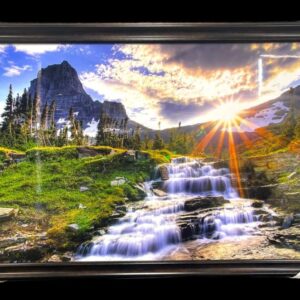 Waterfall painting as per Vastu Shastra Canvas With Wooden Frame