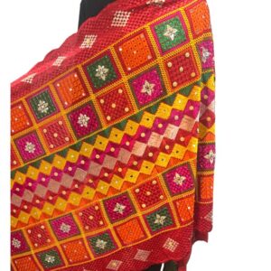 Classic Pattern Multicolour Indian Phulkari Dupatta