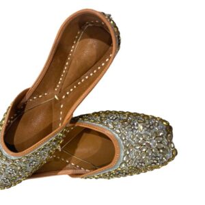 Grey Party Wear Punjabi Khussa