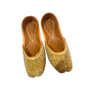 Golden Bead Desgin Punjabi khussa