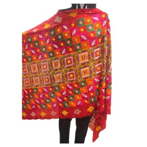 Classic Indian Multicolored Phulkari Dupatta