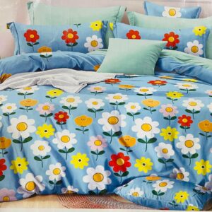 Super Soft Floral Style King Size Cotton Bed Sheet with 2 Pillow Covers