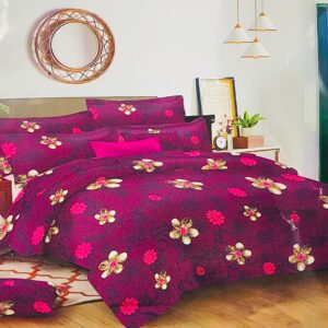 Floral Cotton Jaipuri Traditional Bed Sheet With 2 Pillow Covers