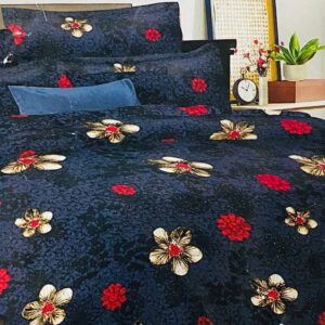 Sparkling Floral Cotton Jaipuri Traditional Bed Sheet With 2 Pillow Covers