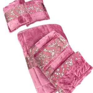Blood Red Luxury Velvet King Size Velvet Indian Razai Quilt Set (6 pcs)