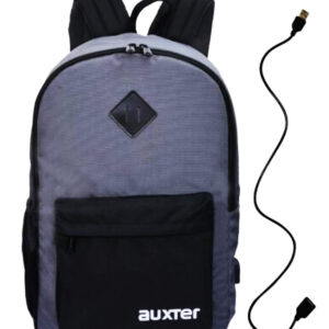 Ultimate Grey Casual School Backpack with USB Charging Port